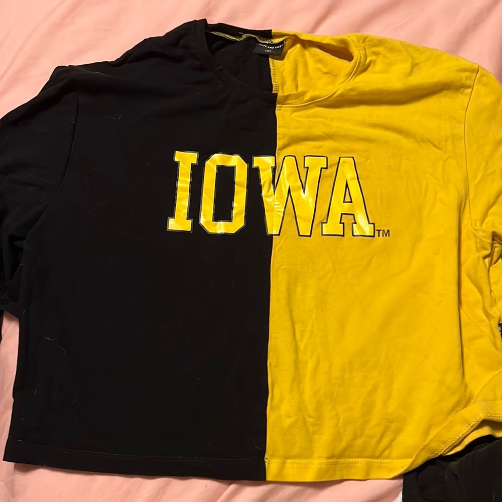 Split Iowa Hawkeye shirt